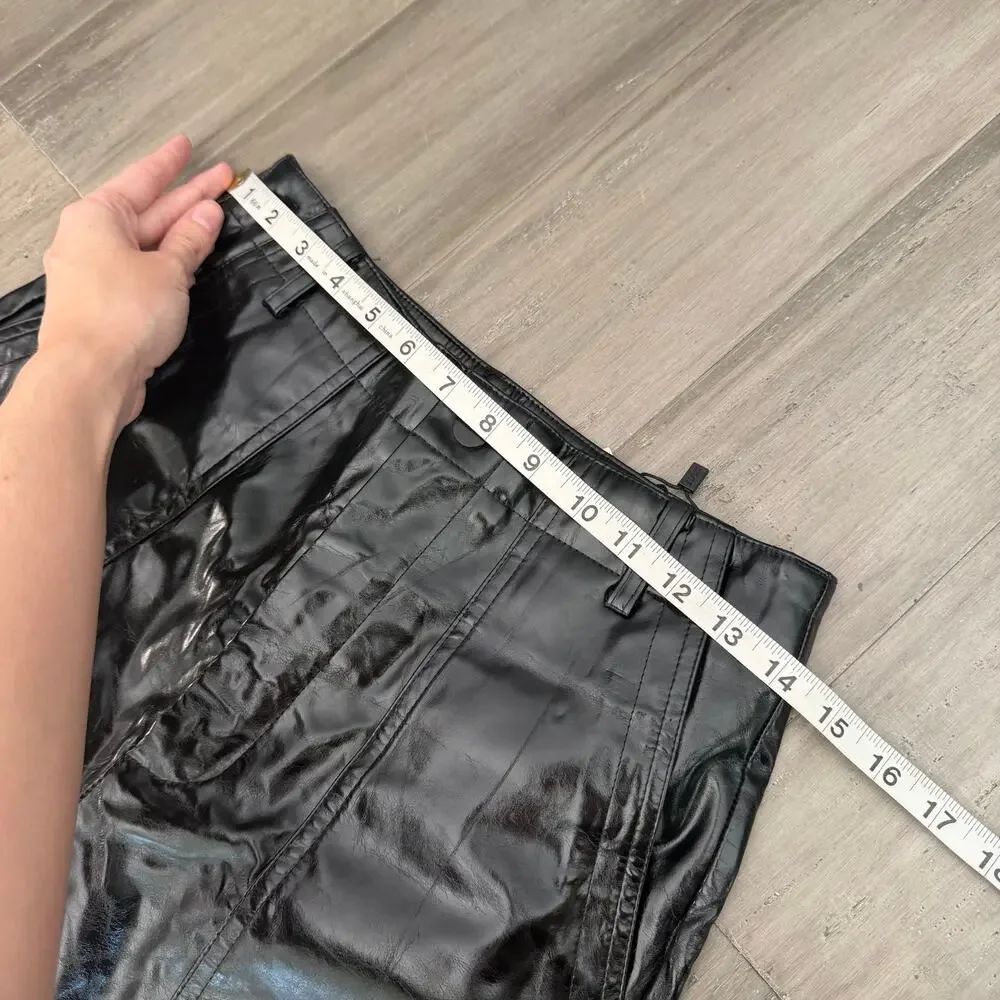 MOTF Black Faux Leather/Vinyl Pants Size Small